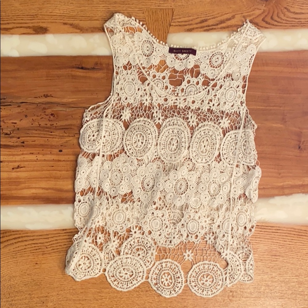 Lace overlay top